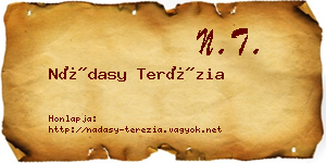Nádasy Terézia névjegykártya